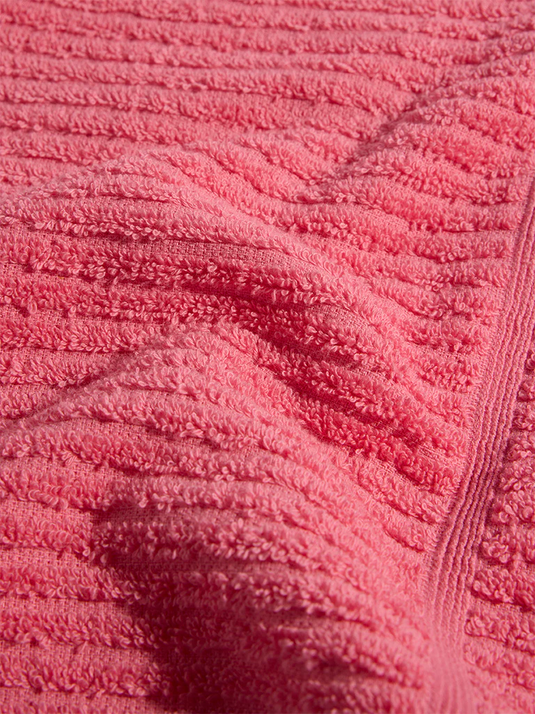 Westside Home Pink Self-Striped Bath Towel - Image 3