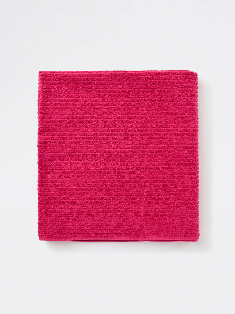 Westside Home Pink Self-Striped Bath Towel - Image 3