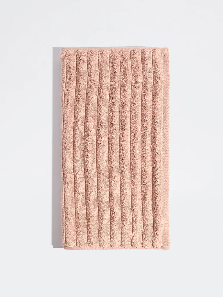Westside Home Pink Self-Striped Hand Towel - Image 2