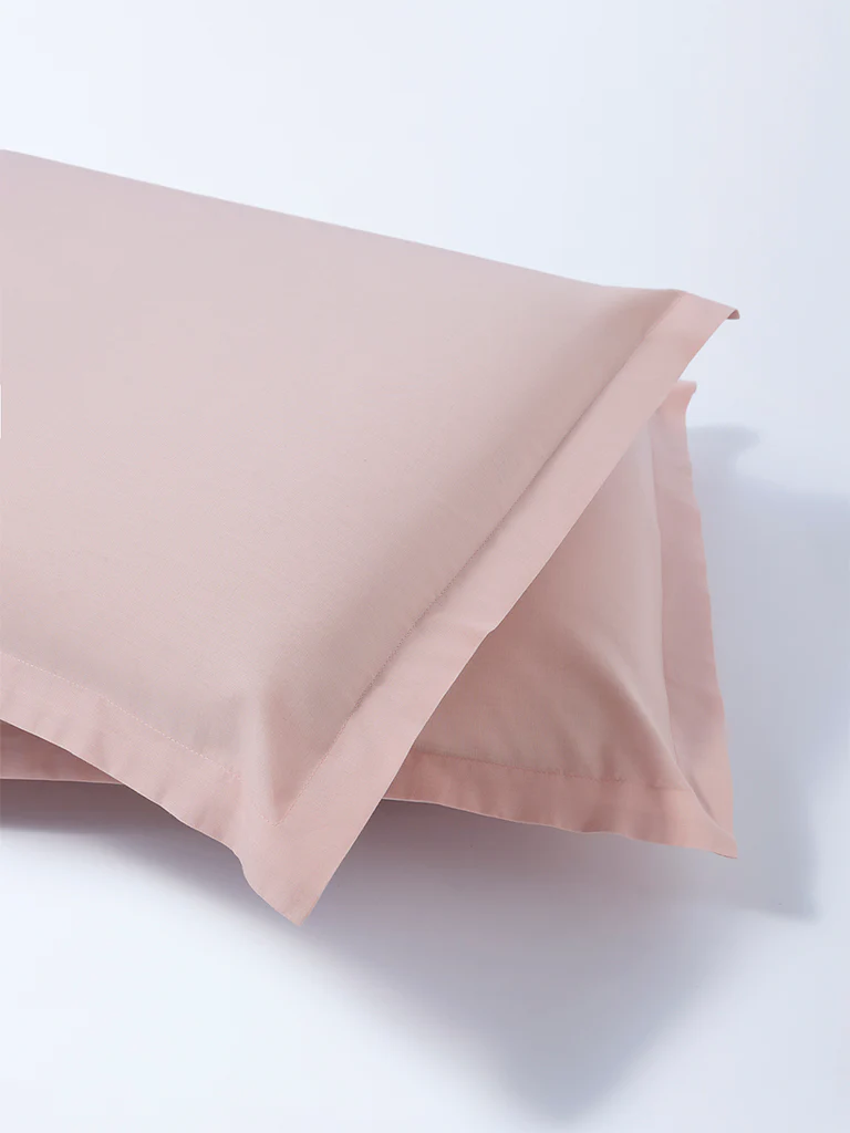 Westside Home Pink Solid Pillowcases (Set of 2) - Image 2