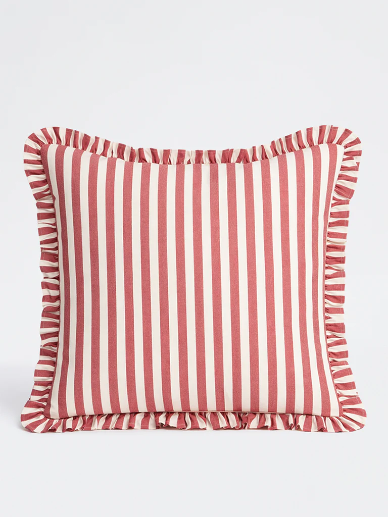 Westside Home Pink Stripe Pattern Cushion Cover