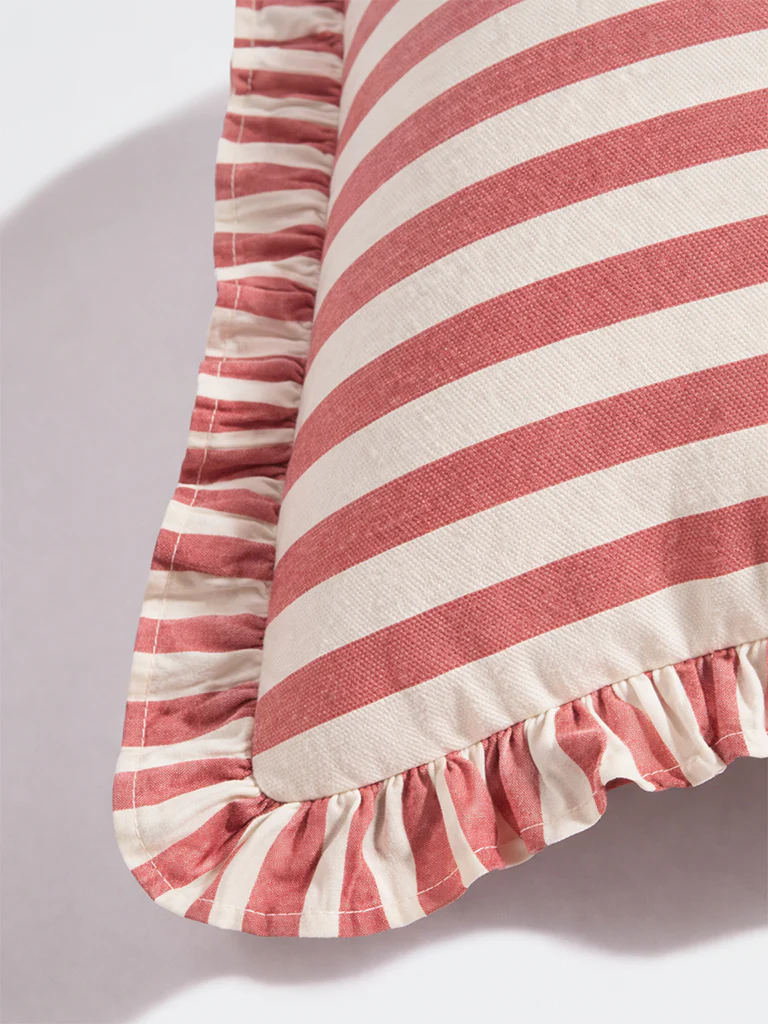 Westside Home Pink Stripe Pattern Cushion Cover - Image 3