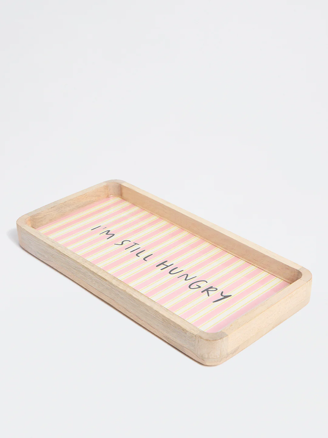 Westside Home Pink Stripe Pattern Wooden Tray - Image 2
