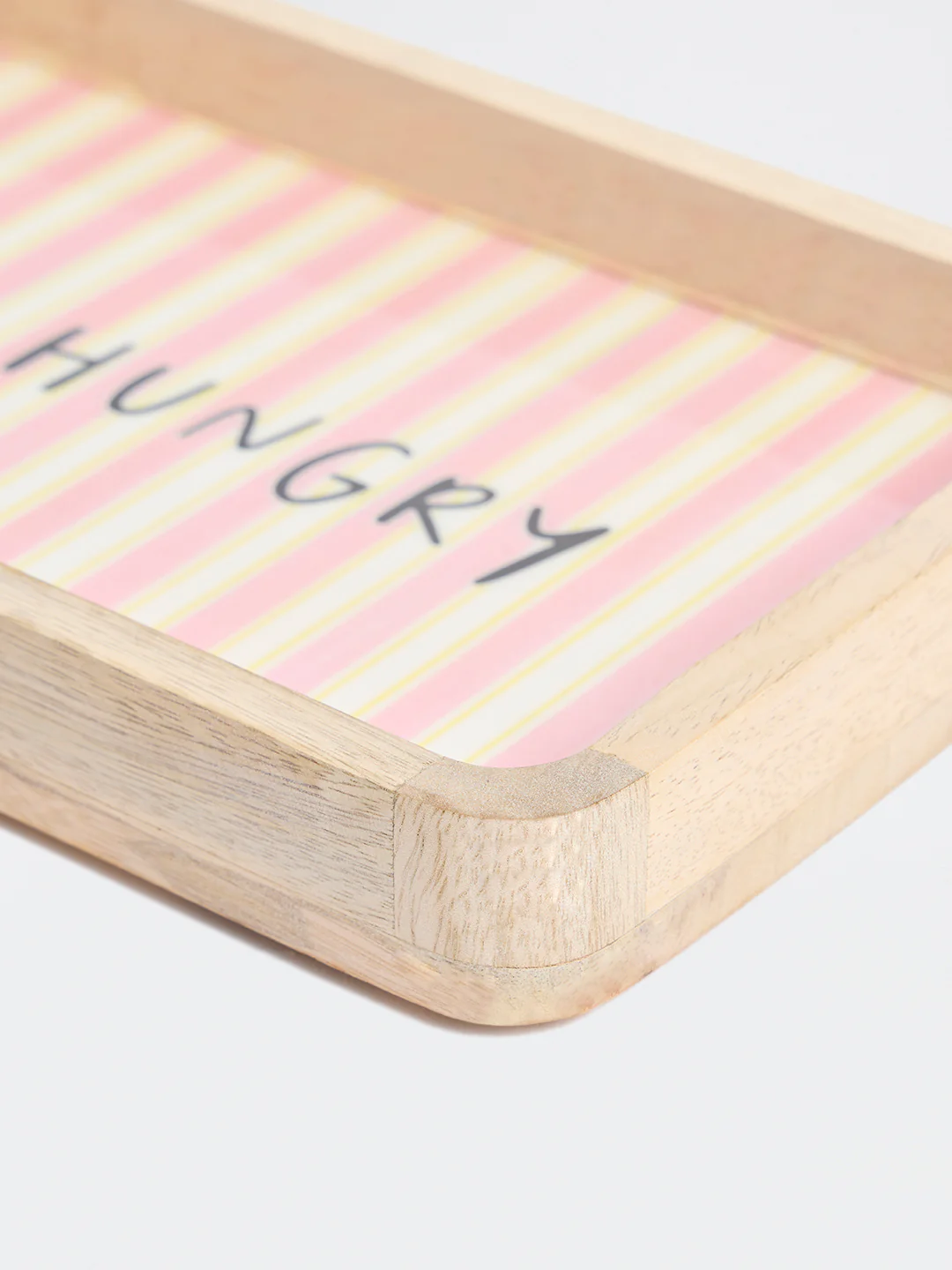Westside Home Pink Stripe Pattern Wooden Tray - Image 3