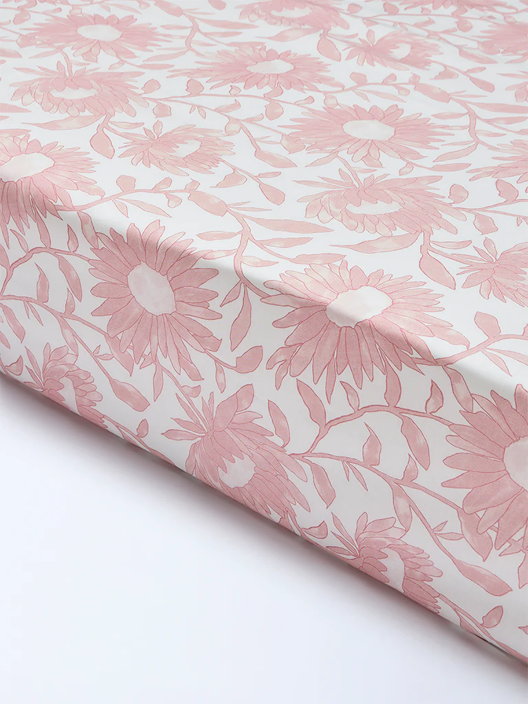 Westside Home Pink Sunflower Printed Queen Bed Sheet Set - Image 2
