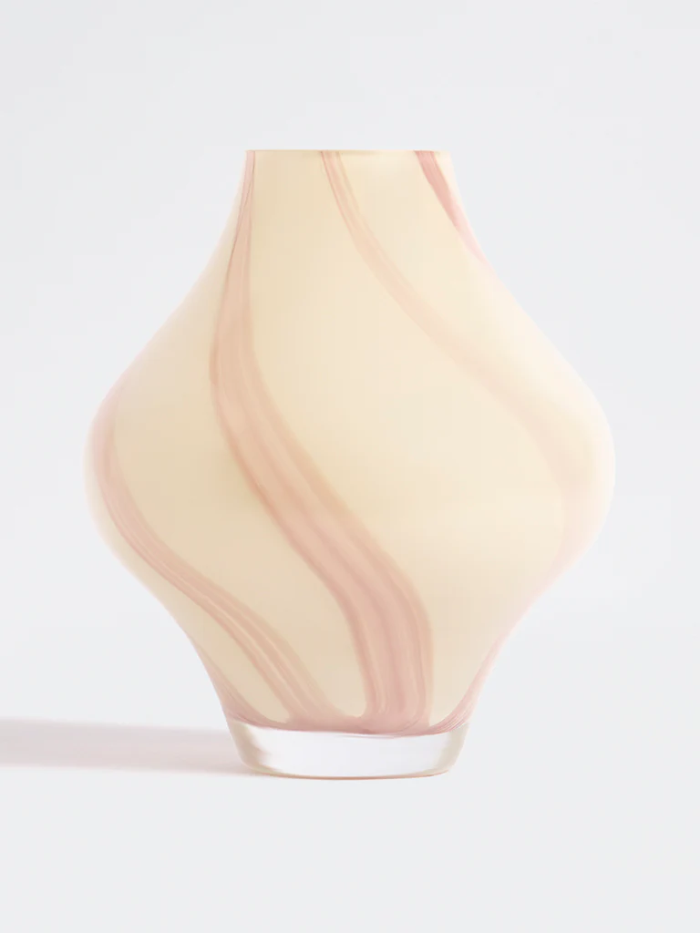 Westside Home Pink Swirl-Design Glass Vase - Image 2