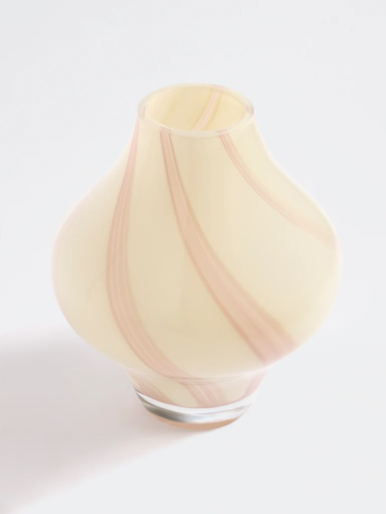 Westside Home Pink Swirl-Design Glass Vase - Image 3