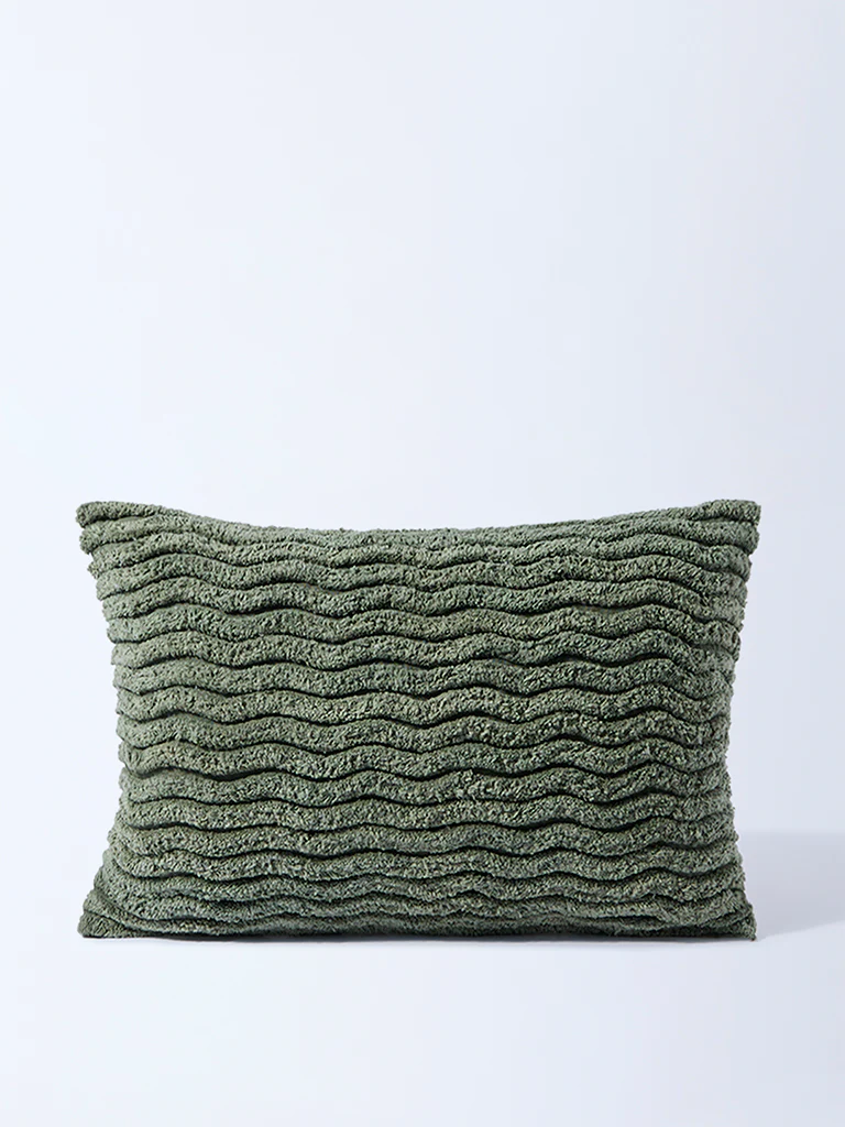 Westside Home Sage Chevron Tufted Cushion Cover