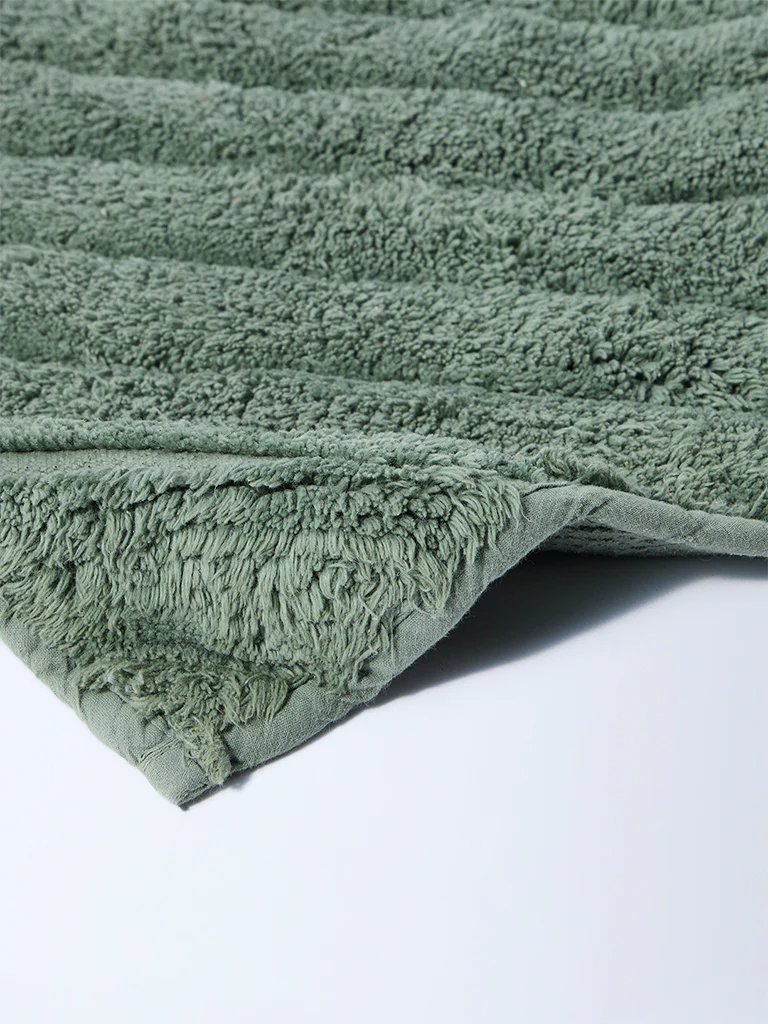 Westside Home Sage Diagonal Striped Bath Mat - Image 2