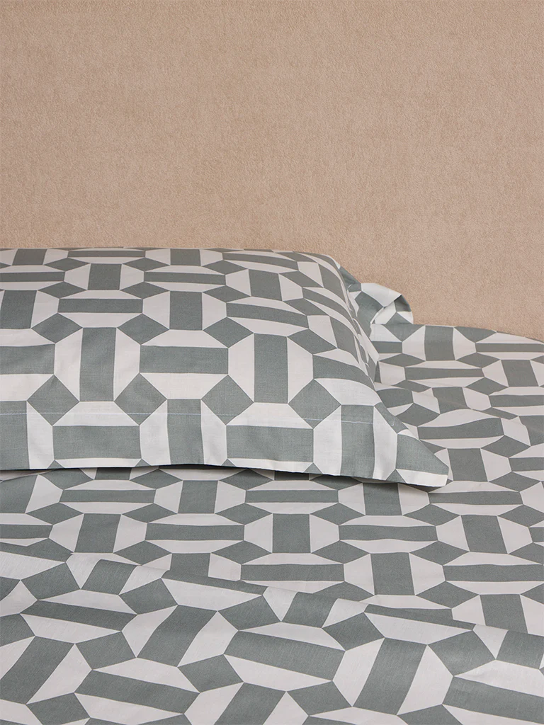 Westside Home Sage Geometric Pattern King Bed Sheet Set