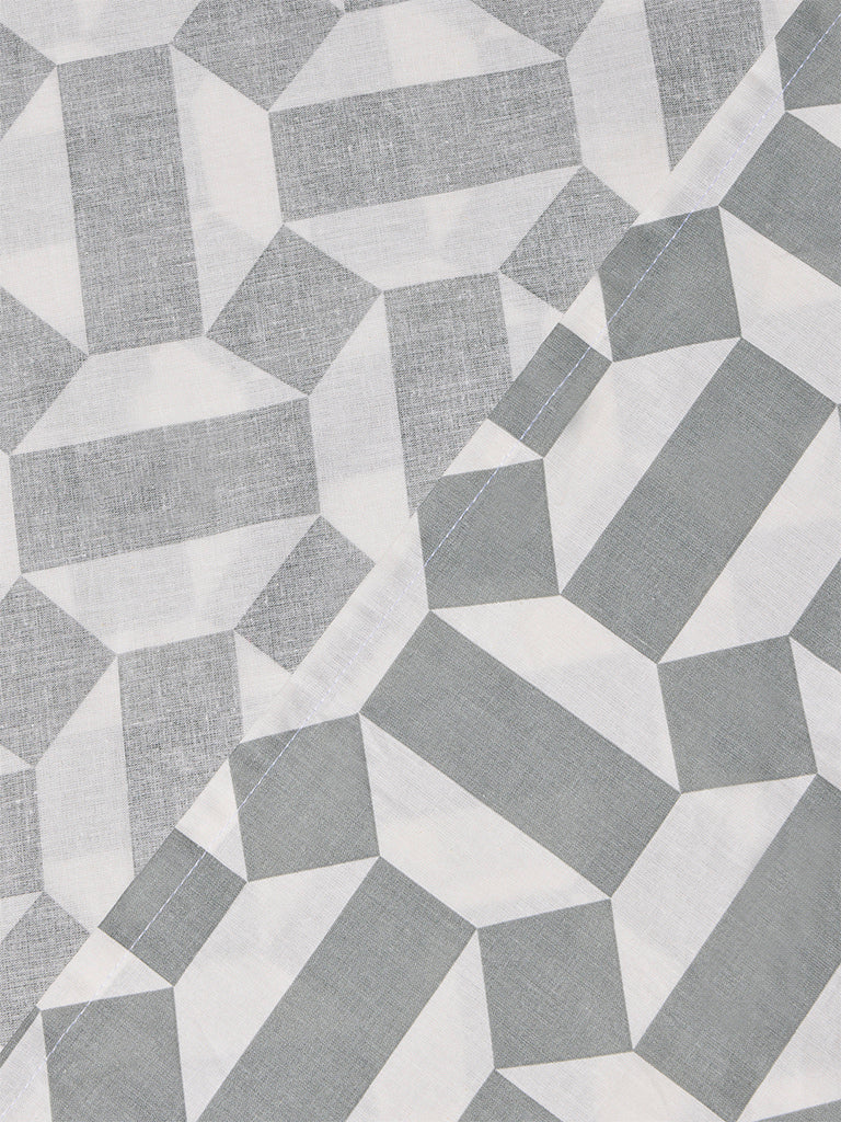 Westside Home Sage Geometric Pattern Queen Bed Sheet Set - Image 3