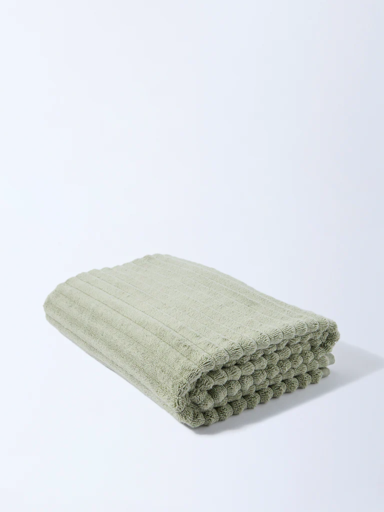Westside Home Sage Self-Striped Bath Sheet - Image 2