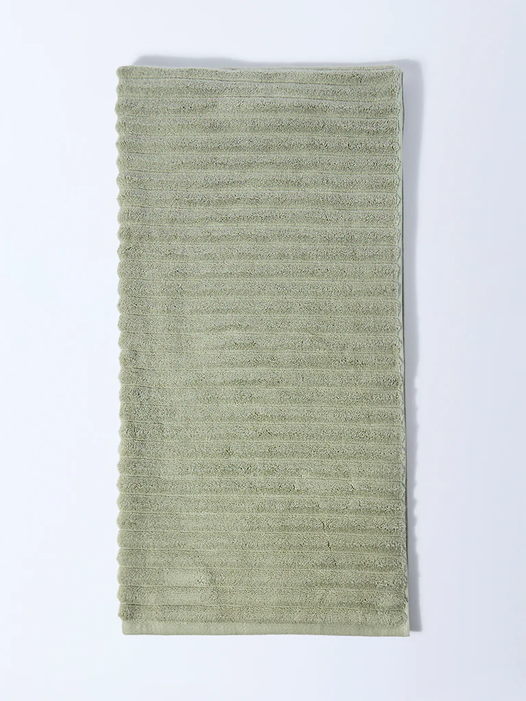 Westside Home Sage Self-Striped Bath Towel - Image 2