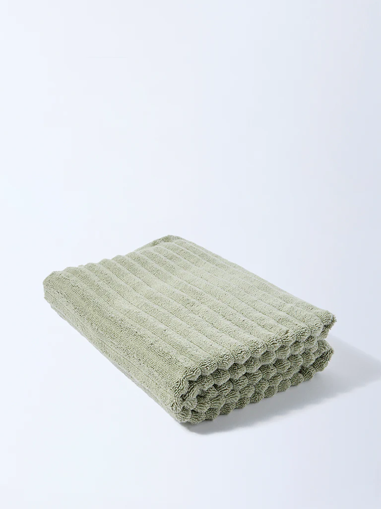 Westside Home Sage Self-Striped Bath Towel - Image 3