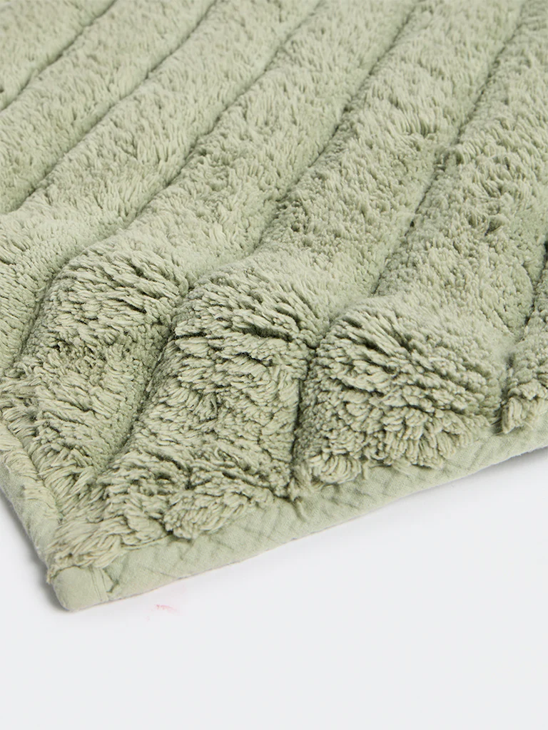 Westside Home Sage Stripe Pattern Bath Mat - Image 2