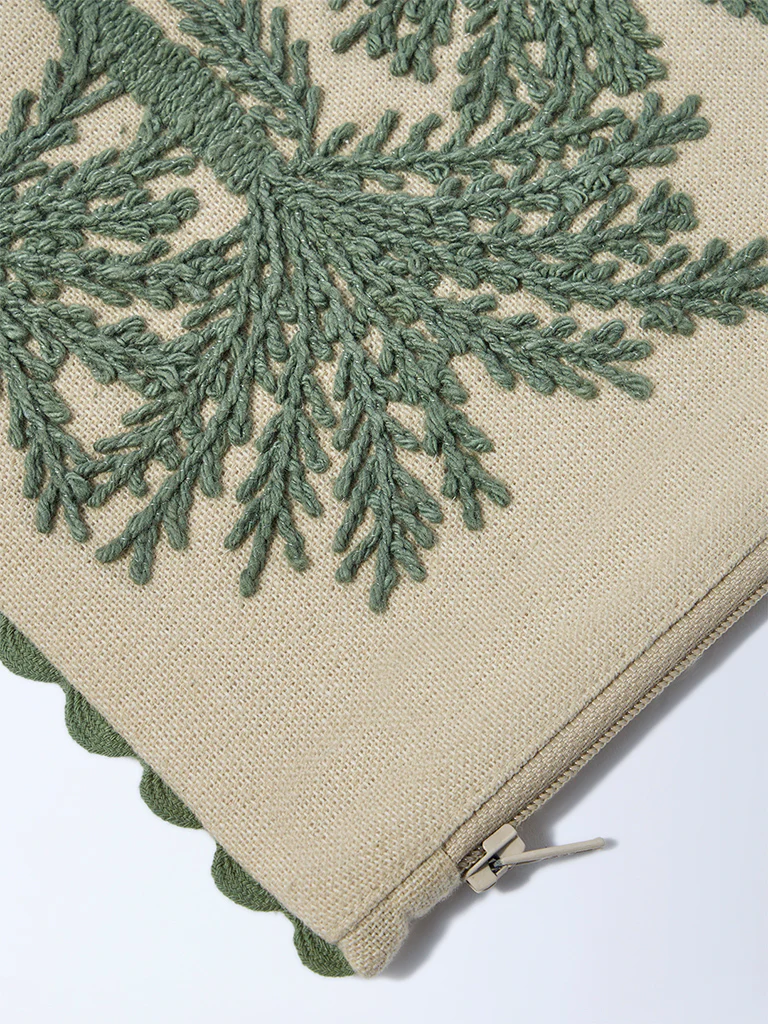 Westside Home Sage Toile Embroidered Pouch - Image 3