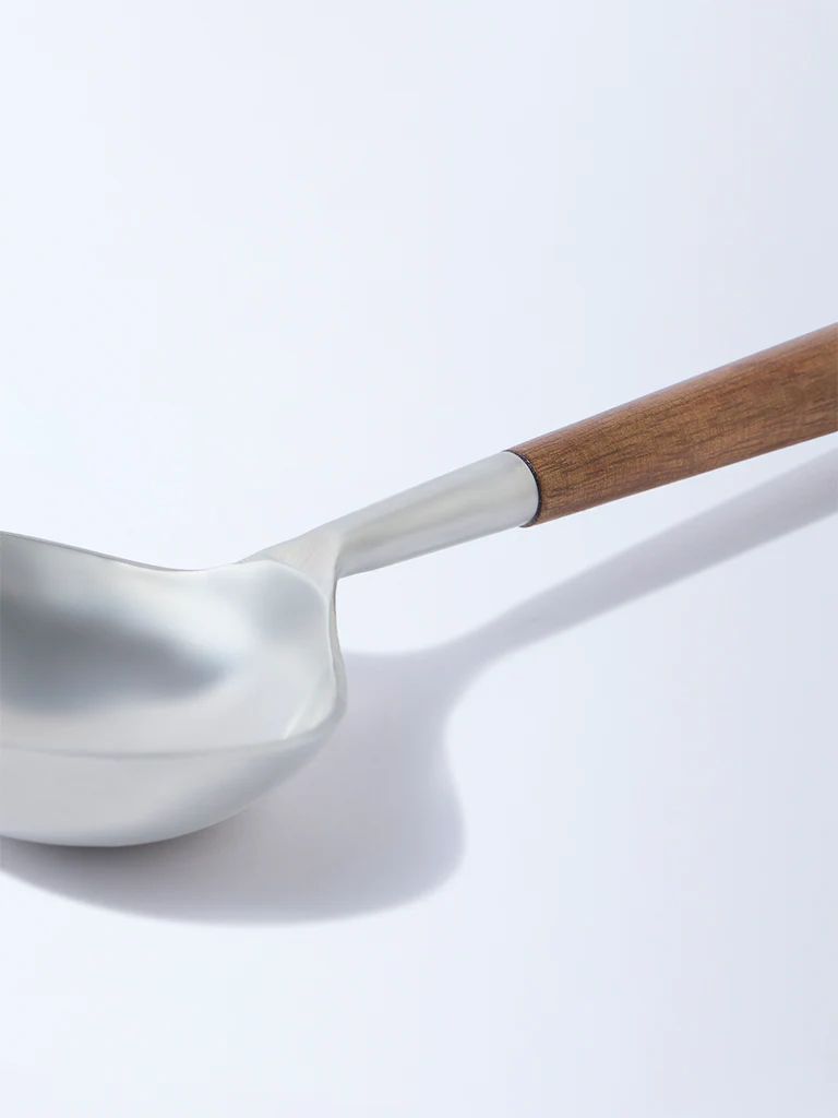 Westside Home Silver Ladle with Wooden Handle - Image 3