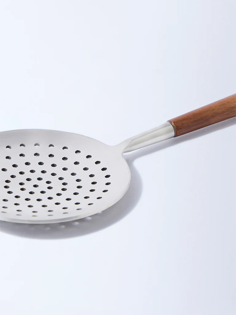 Westside Home Silver Skimmer with Wooden Handle - Image 3