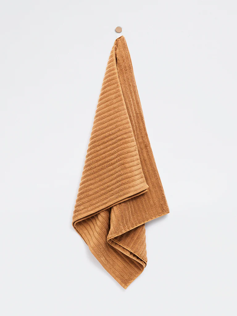Westside Home Tan Self-Striped Bath Sheet