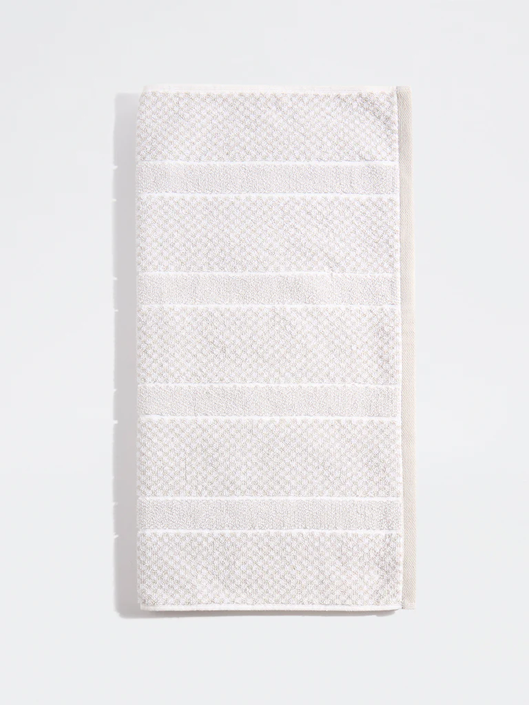 Westside Home Taupe Popcorn Textured Hand Towel - Image 2