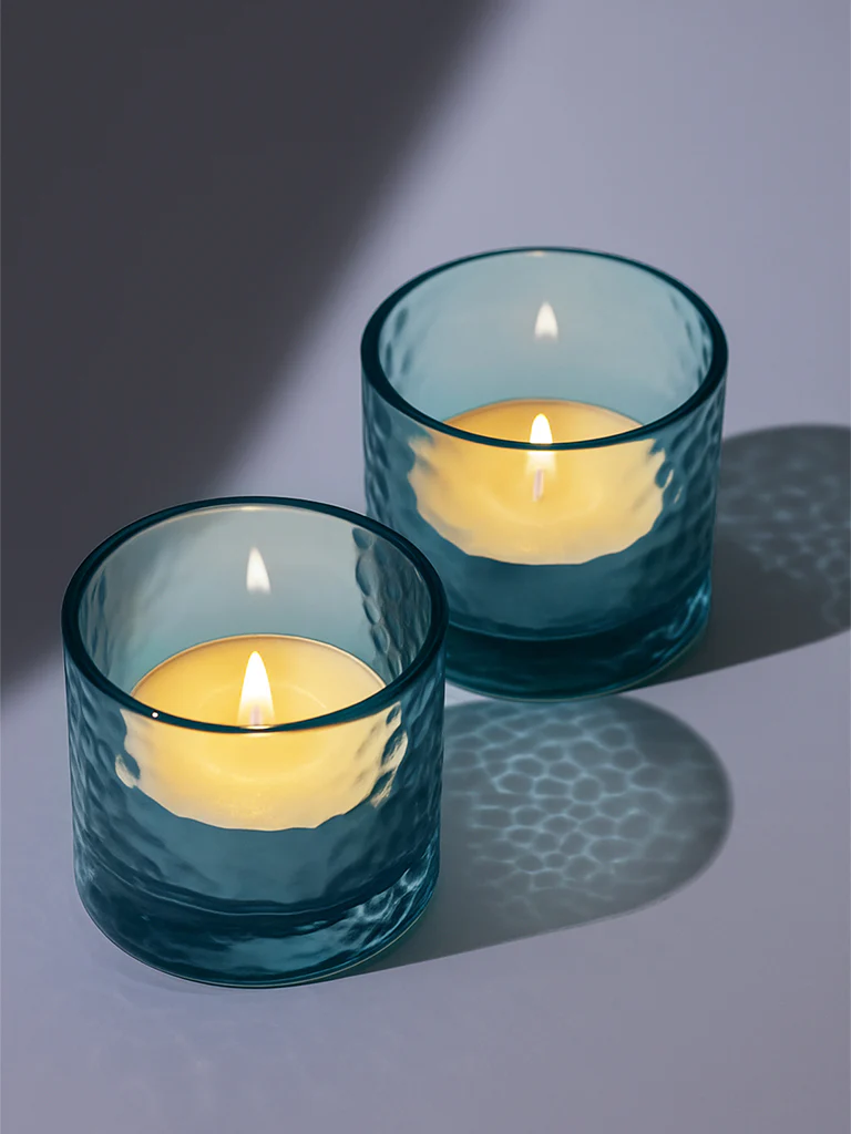 Westside Home Teal Glass Votive Tealight Candle Holder (Set of 2) - Festive Season Gift - Image 4