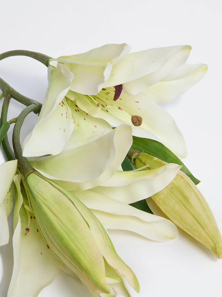 Westside Home White Artificial Lily Flower - Image 3
