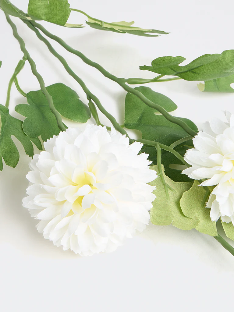Westside Home White Artificial Marigold Flower - Image 3