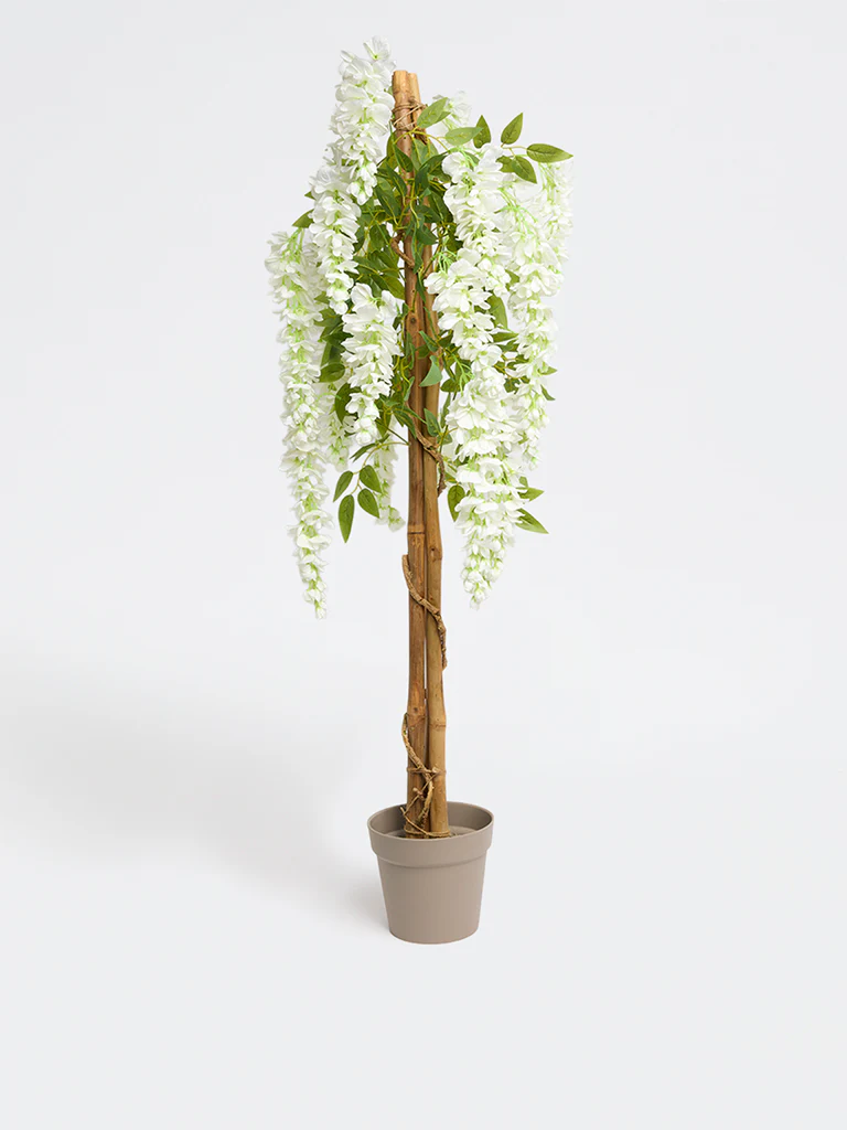 Westside Home White Artificial Wisteria Plant - Image 2