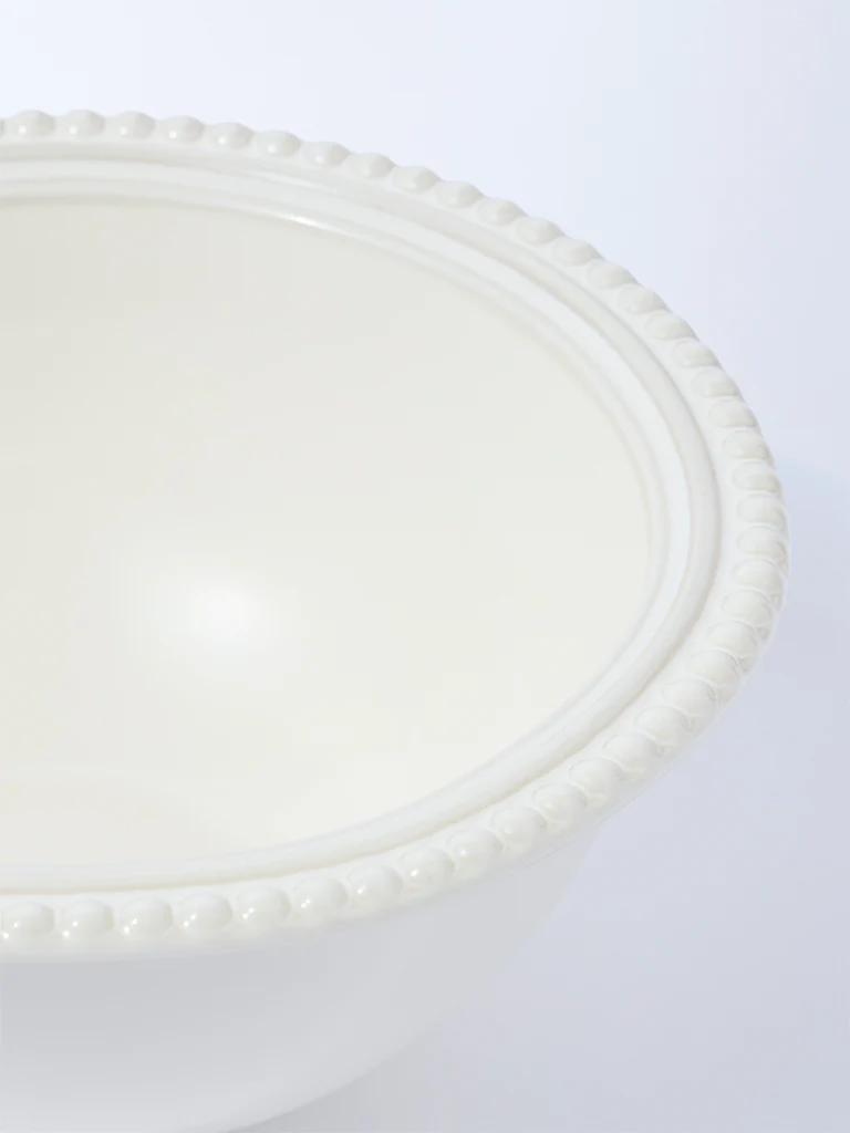 Westside Home White Beaded Bowl - Image 3