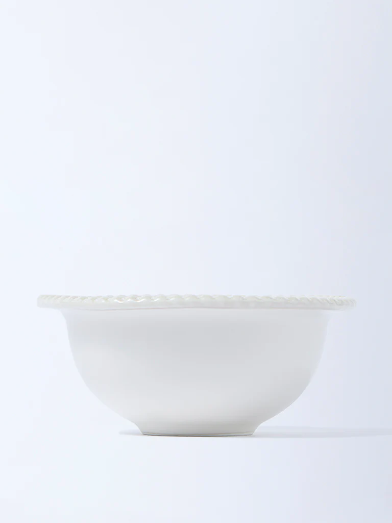 Westside Home White Beaded Bowl