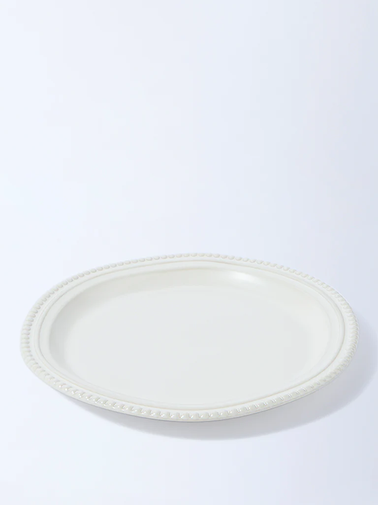 Westside Home White Beaded Dinner Plate - Image 2