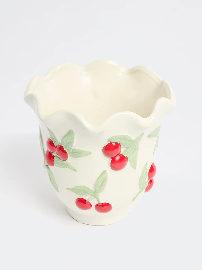 Westside Home White Cherry Pot - Image 2