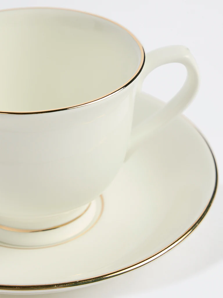 Westside Home White Cup and Saucer - Image 3