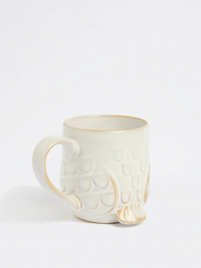 Westside Home White Embossed Owl Mug - Image 2