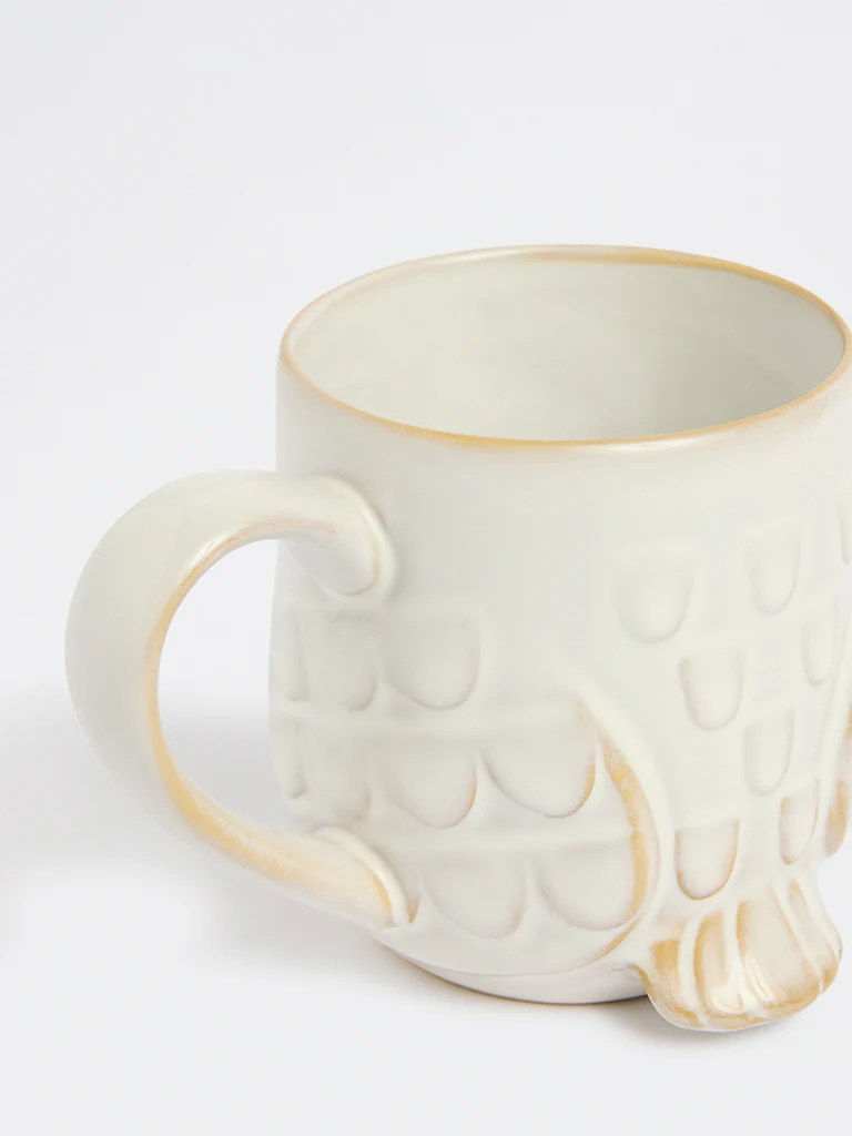 Westside Home White Embossed Owl Mug - Image 3