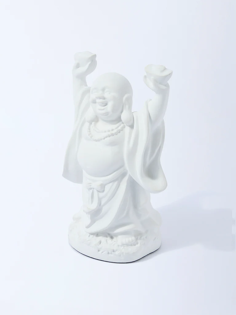 Westside Home White Laughing Buddha Decorative Object - Image 2