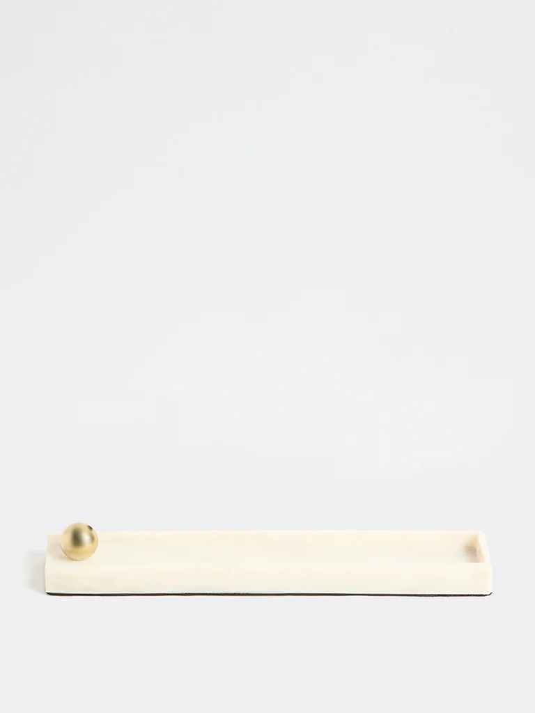 Westside Home White Marble Incense Holder - Image 3