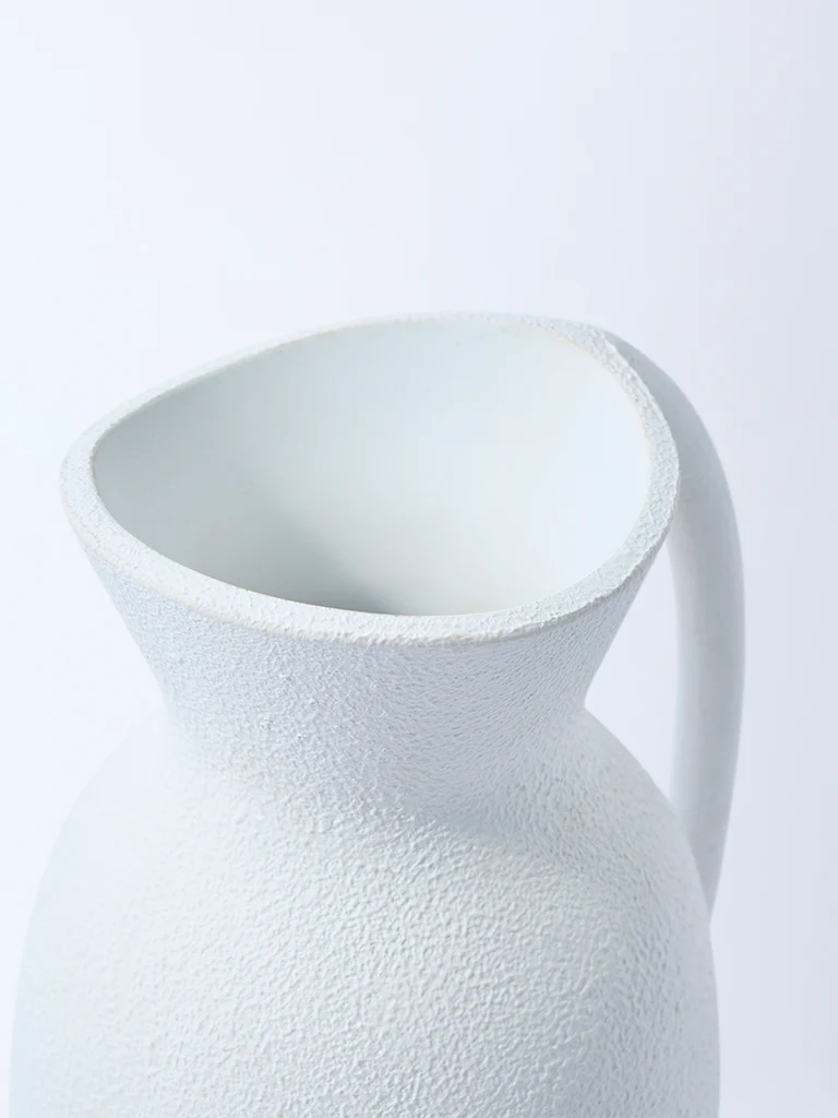 Westside Home White Marble Mix Jug Vase - Image 2
