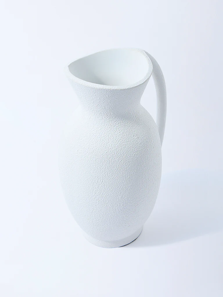 Westside Home White Marble Mix Jug Vase - Image 3