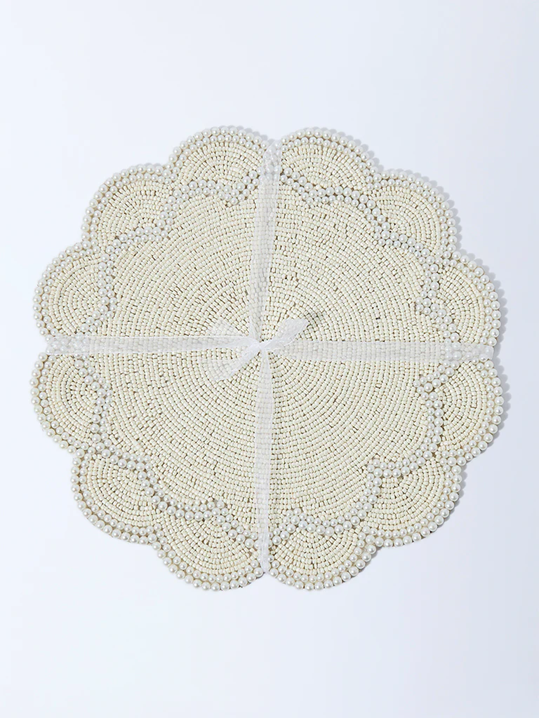 Westside Home White Pearlescent Single Placemat