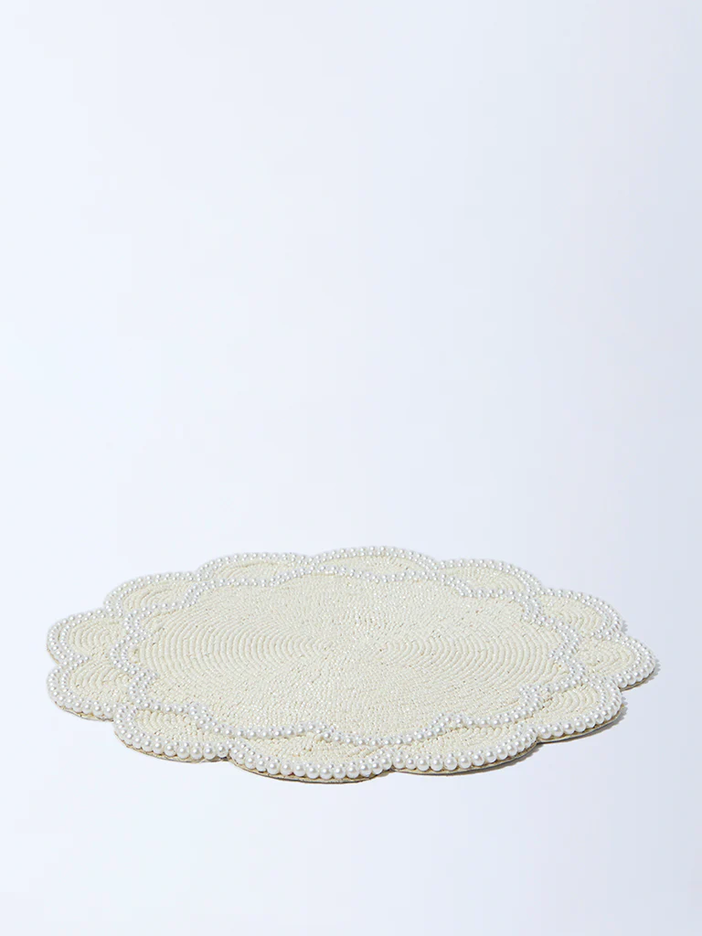 Westside Home White Pearlescent Single Placemat - Image 2