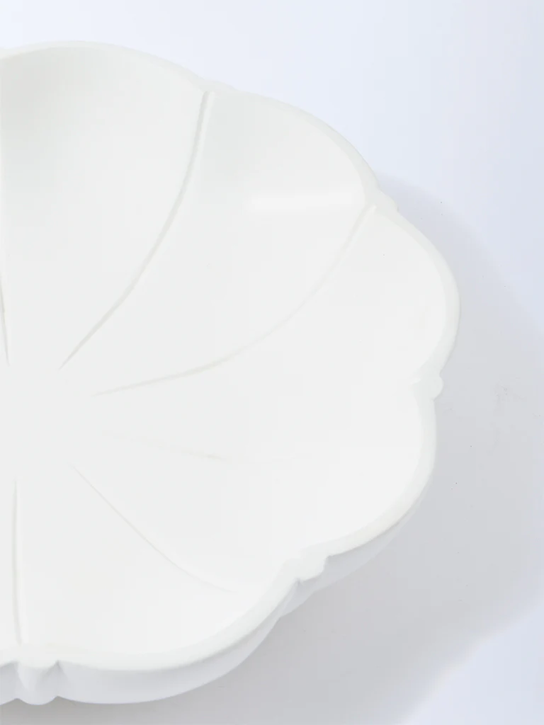Westside Home White Petal Serving Platter - Image 3