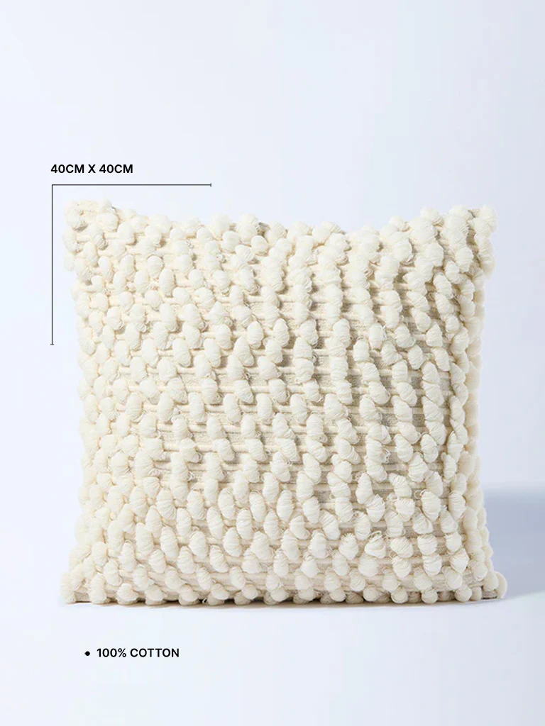 Westside Home White Popcorn Textured Cushion Cover - Image 4