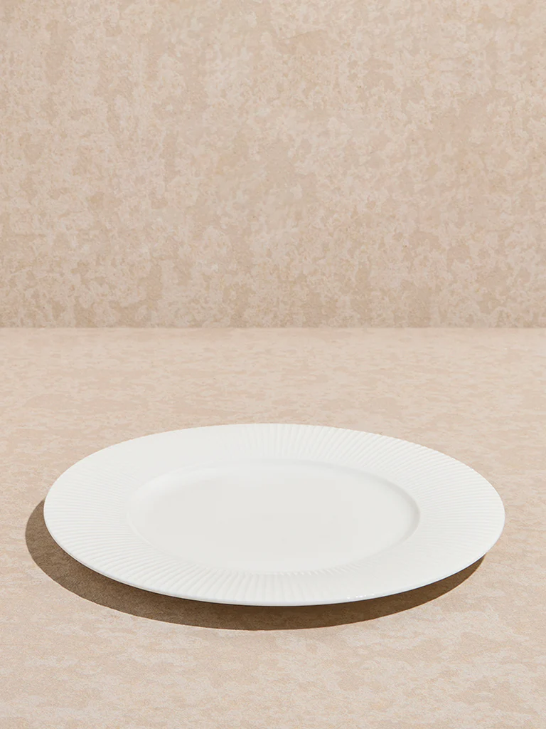 Westside Home White Ripple Dinner Plate - Image 2