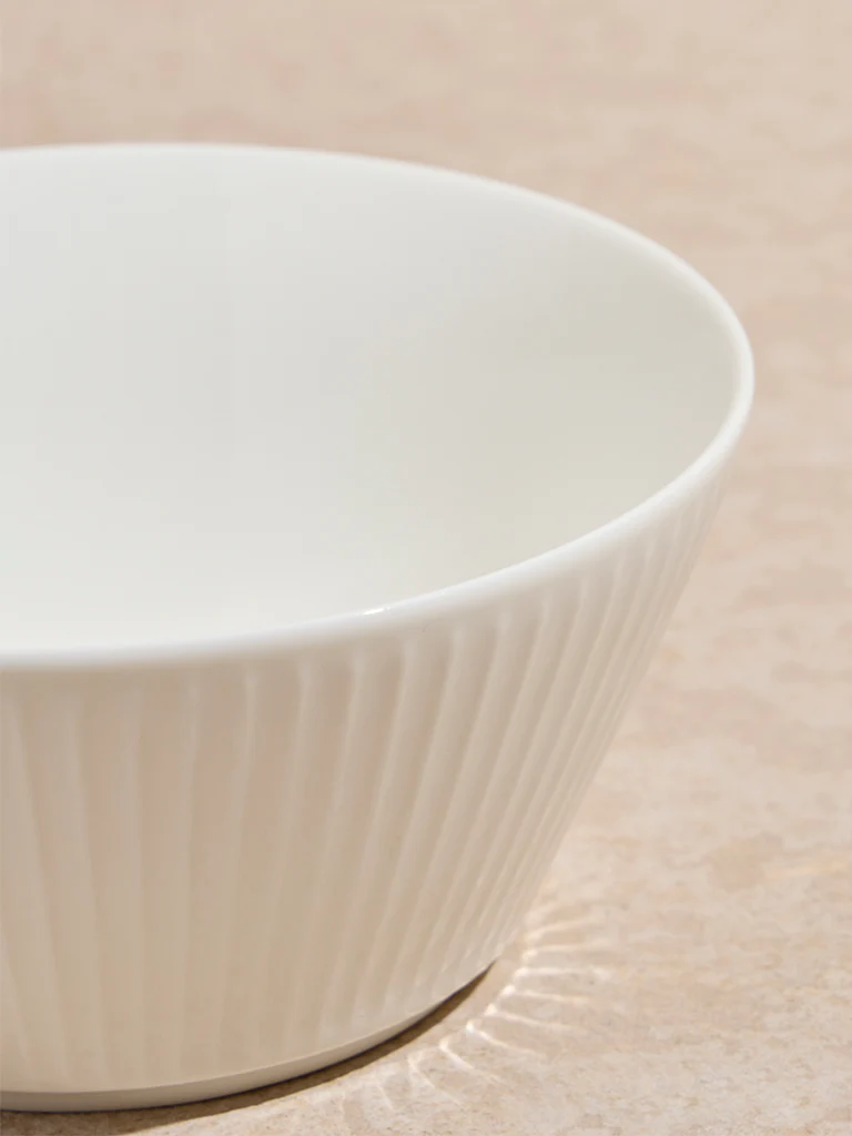 Westside Home White Ripple Serving Bowl - Large - Image 3