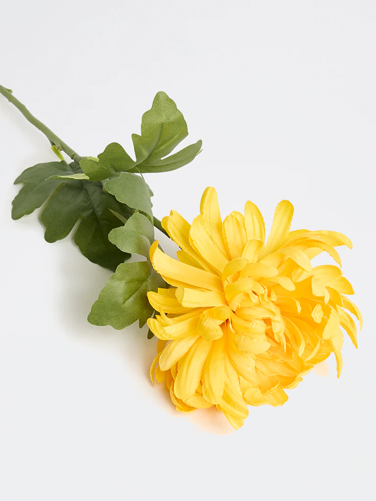 Westside Home Yellow Artificial Chrysanthemum Flower - Image 3
