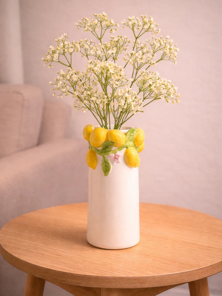 Westside Home Yellow Artificial Gypsophila Flower Stem