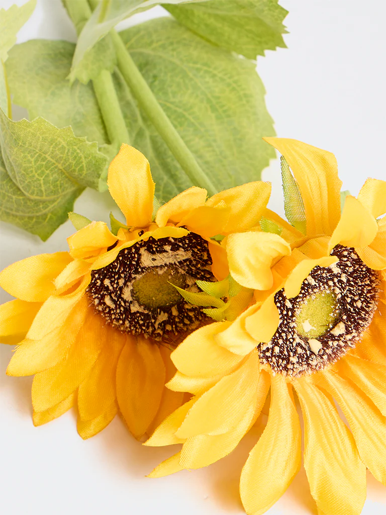 Westside Home Yellow Artificial Sunflower Stem - Image 3