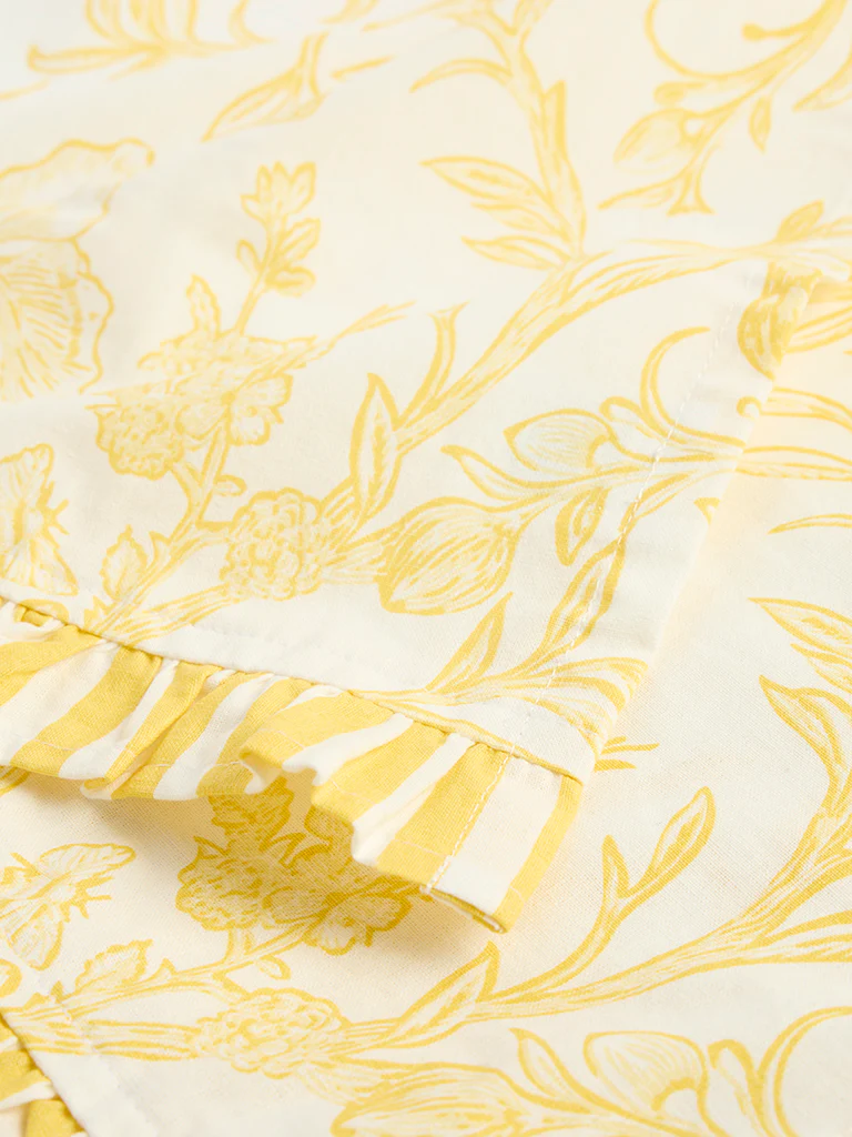Westside Home Yellow Botanical Design Placemats - (Set of 4) - Image 4