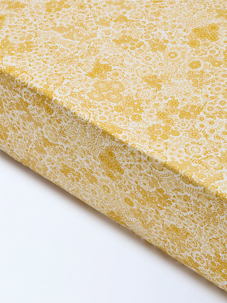 Westside Home Yellow Floral Pattern King Bed Sheet Set - Image 2